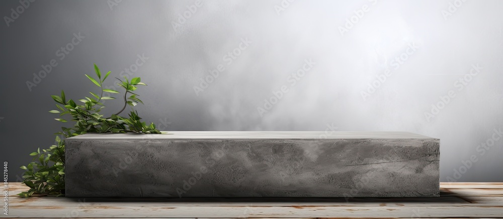 Aufkleber a podium made of gray cement acts as the background for showcasing products it features a stand with