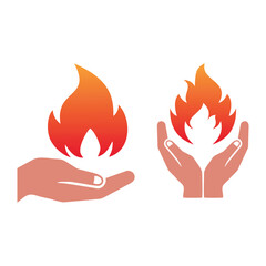 hand holdfire logo vector icon template