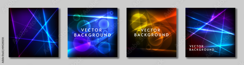 Poster set of tech background card. digital technology. geometric tech background. vector illustration. abs
