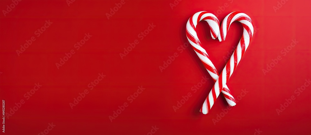 Poster christmas themed candy cane stock images featuring a sweet heart shape the candy stick is captured o