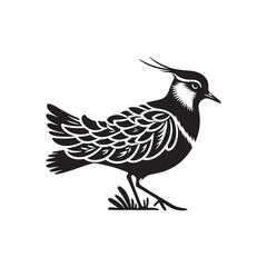 Bold Lapwing Bird Silhouette: Vector Graphics Adding a Touch of Natural Splendor to Your Designs- Lapwing Bird Illustration - Lapwing Bird Vector.
