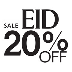 Eid Sale 20% 0ff typography