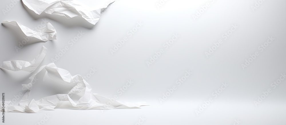 Leinwandbilder There is a paper that has been torn on a white background with copy space for text input The paper is on the floor and it appears to be recyclable