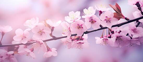 Cherry blossoms also known as sakura are beautiful pink flowers that bloom in the spring They are often associated with Japanese culture and symbolize the transient nature of life. Creative banner