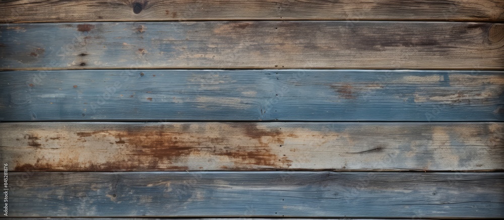 Poster a vintage wooden background with visible knots nail holes and an old paint job the front view of a w