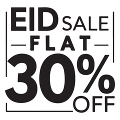 Eid Sale Flat 30% off typography