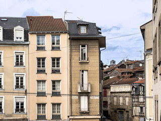 Street view of old village Limoges in France