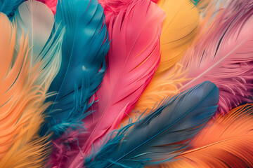 Colored gradient feather backgrounds close up