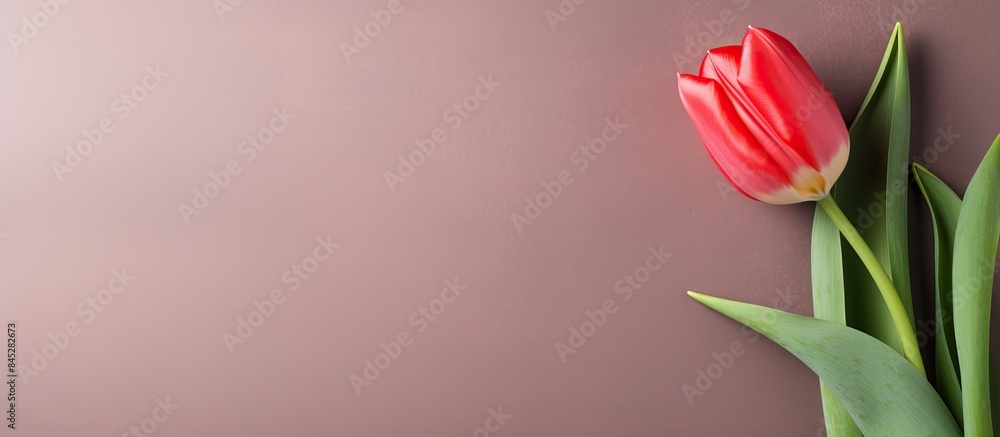 Aufkleber A tulip on paper serves as a festive background creating a holiday card with room for a congratulatory message Find the perfect copy space image