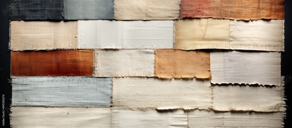 Poster a collection of textures including paper textiles retro pages old book covers rough faded canvas sur
