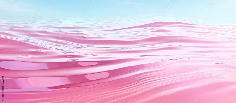 Poster abstract summer background with a top view of pink ripples in transparent water the clear surface re