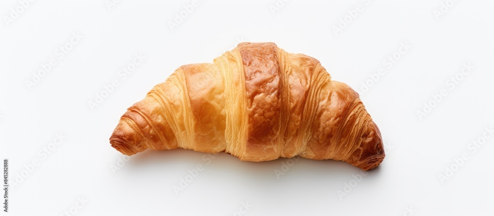 Aufkleber close up top view of a traditional french pastry an appealing plain mini croissant baked to a golden