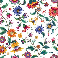 flower pattern on solid white background, single object