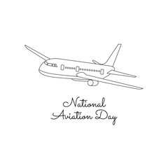 line art of National Aviation Day good for National Aviation Day celebrate. line art.