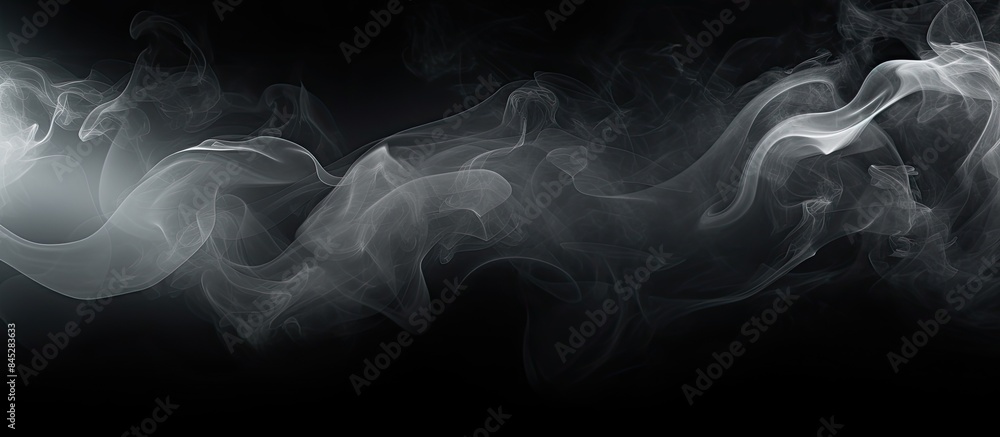 Leinwandbilder aesthetic black background with a mesmerizing white mist overlay resembling swirling waves of natura