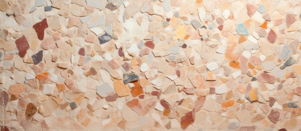 Poster a beautifully textured polished stone wall either terrazzo flooring or aged marble serves as a stunn