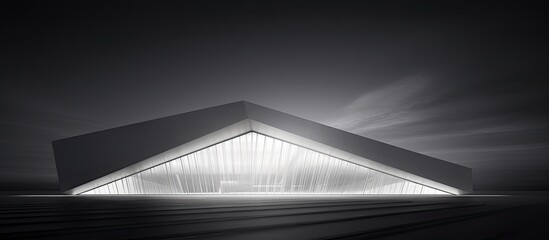 A contemporary architectural structure with a minimalist design serves as a captivating background for various creative projects Copy space image
