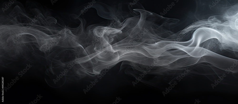 Leinwandbilder aesthetic black background with a mesmerizing white mist overlay resembling swirling waves of natura