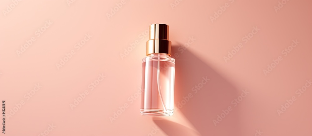 Poster a hyaluronic acid serum bottle labeled 100 is placed on a solid pale pink background the image is cl
