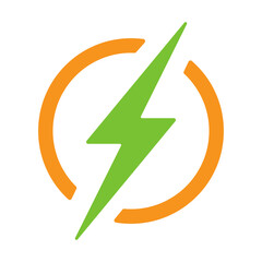 Lightning icon. Lightning icon, logo design in flat design. Vector illustration. Power symbol