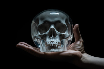 Glass skull, Human skull