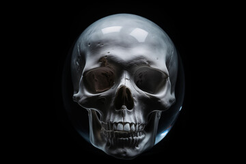 Glass skull, Human skull