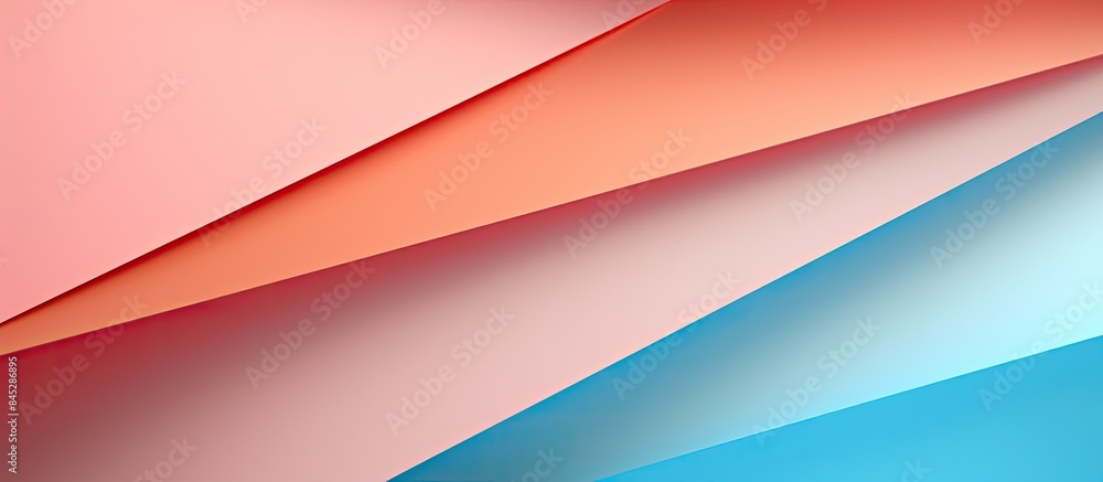 Poster minimal geometric shapes and lines in various pastel colors create an abstract colored paper texture