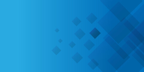 Blue modern and simple abstract banner art vector with shapes. Business minimal background with square triangle frame border.