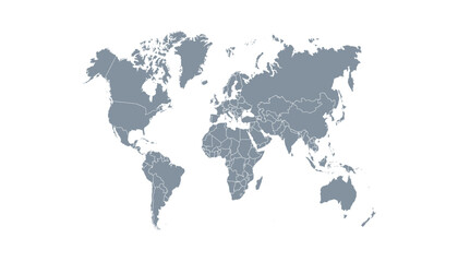 World map. Modern color vector map. Silhouette map.	