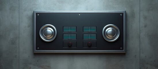 An outdoor entry intercom equipped with buttons speakers and a rising barrier ideal for controlling access and providing communication copy space image