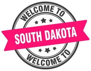 Welcome to South Dakota stamp. South Dakota round sign