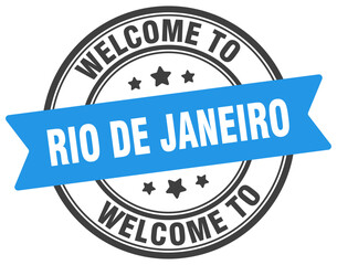 Welcome to Rio De Janeiro stamp. Rio De Janeiro round sign