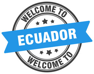 Welcome to Ecuador stamp. Ecuador round sign