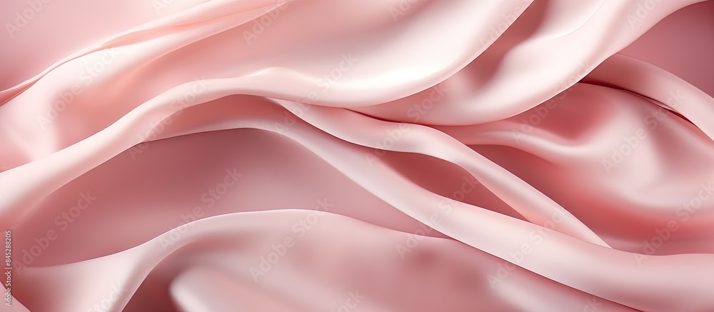 Aufkleber soft crumpled pink silk fabric with a pastel beige color serving as a beautiful background for a wed