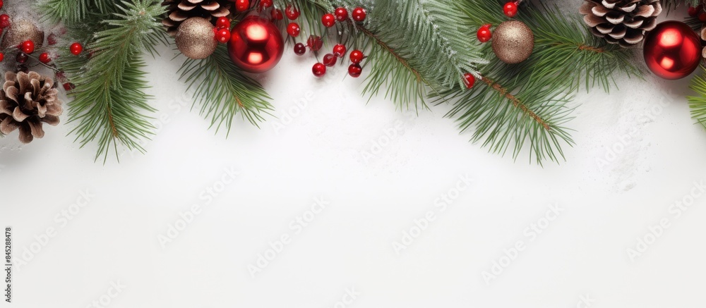 Aufkleber a festive composition for christmas and new year s featuring decorative elements such as gift boxes 