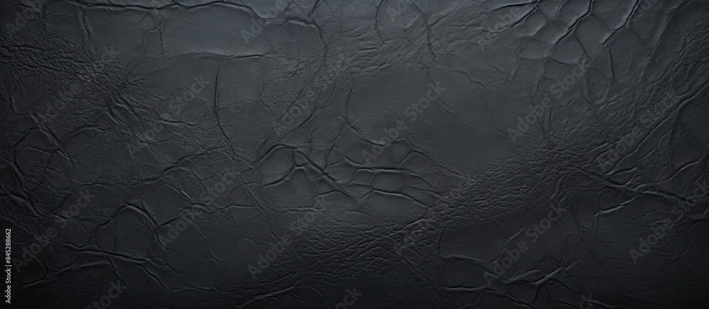 Poster a detailed close up of a textured black leather surface appearing rough and abstract against a dark 