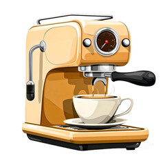 Retro-Style Espresso Machine Illustration
