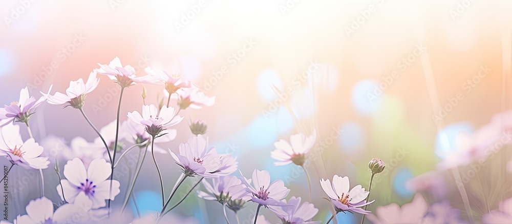 Poster a beautiful floral summer background with a blurred shallow depth of field creating an abstract and 