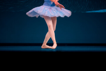 Closeup of ballerinas dancing on stage. © Ruslan