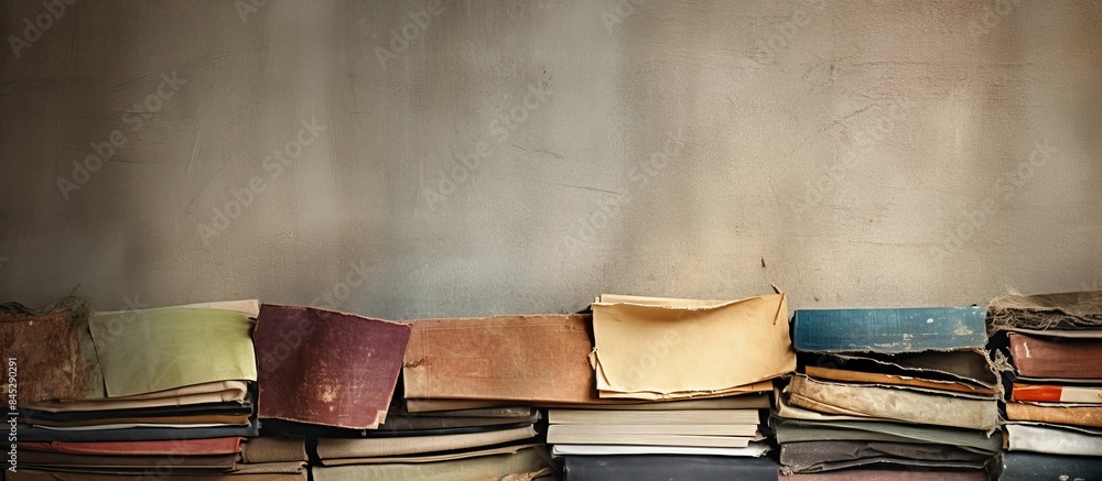 Poster a collection of textures including paper textiles retro pages old book covers rough faded canvas sur