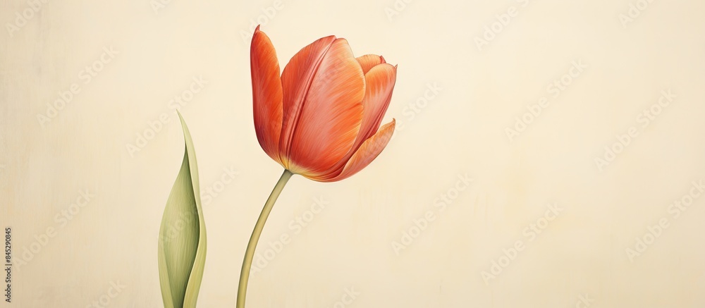 Aufkleber A tulip on paper serves as a festive background creating a holiday card with room for a congratulatory message Find the perfect copy space image