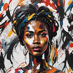 Colorful face of a woman