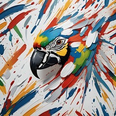Colorful parrot head