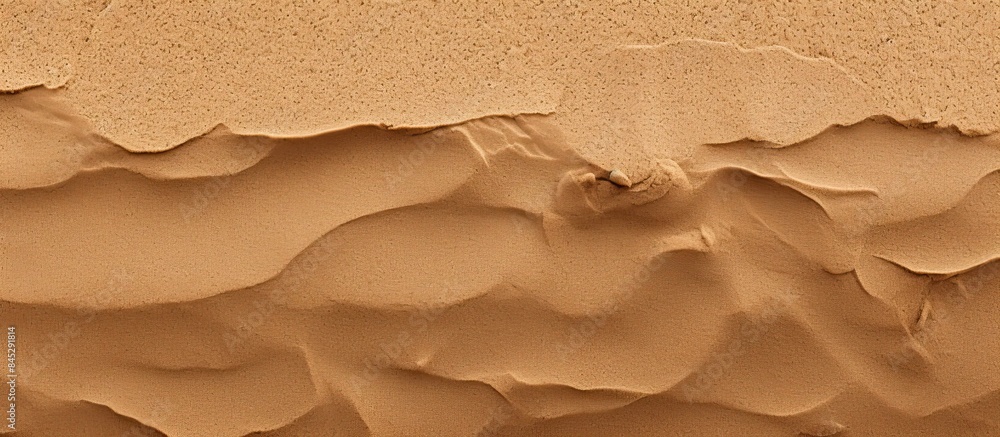 Poster a closeup top view of a natural sandy beach with a brown dry sand texture perfect for summer designs