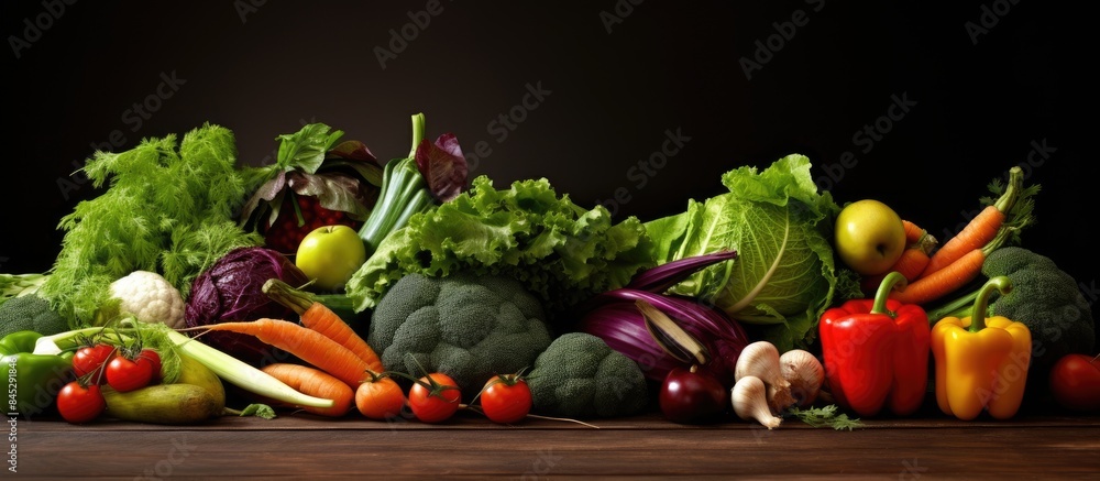 Aufkleber an inviting display of fresh colorful and organic vegetables epitomizing the concept of healthy vege