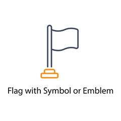 Flag with Symbol or Emblem vector icon