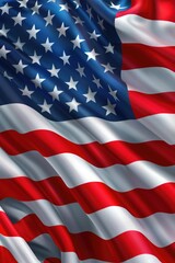 Fototapeta premium American Flag Waving Gracefully