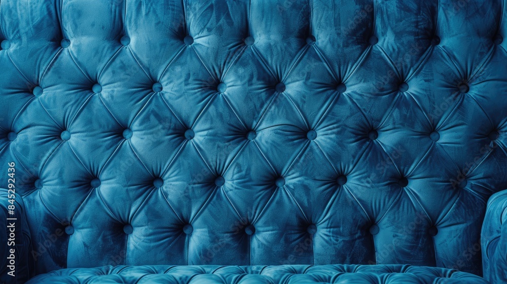 Aufkleber Blue vintage sofa with buttoned backrest texture Wallpaper design for pattern and backdrop