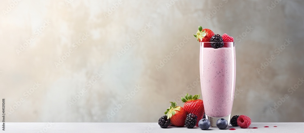 Poster a healthy lactose free diet can be enjoyed with a refreshing organic berry and vegetable smoothie ma