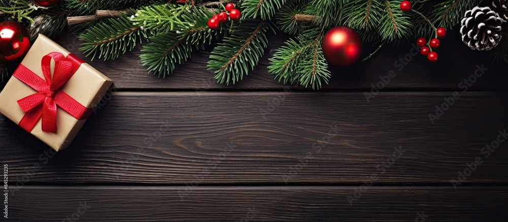 Poster a festive christmas themed border with colorful background showcasing beautifully wrapped gifts and 